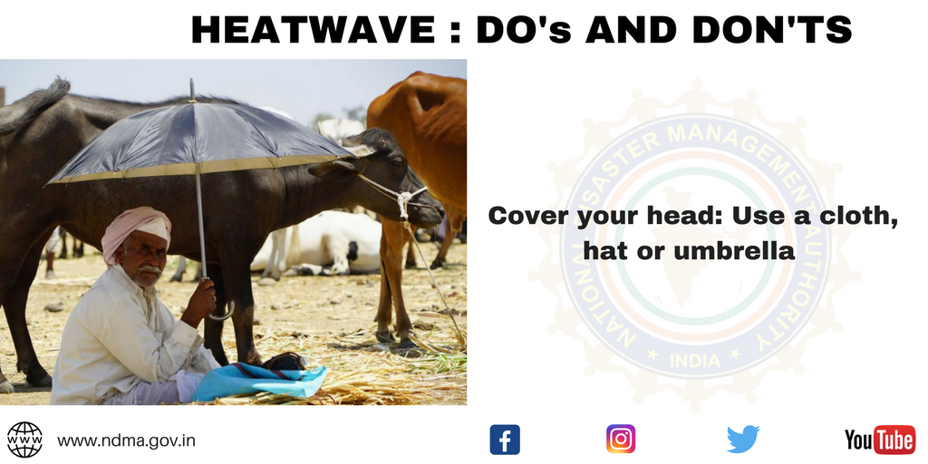 Cover your head – use a cloth, hat or umbrella